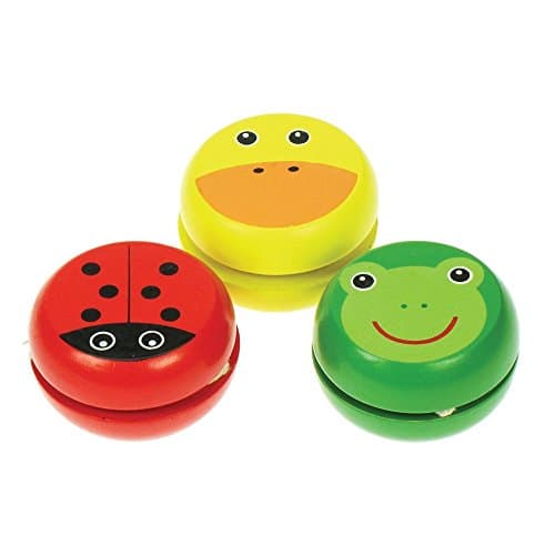 BMC LONDON Wooden Animal yo yo Pack of 3 - for small Xmas Gifts, party bags Toys