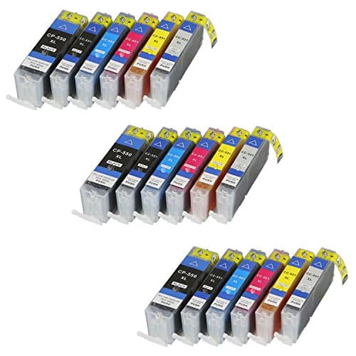 18 Printer Cartridges for Canon PGI550XL CLI551XL MIT Chip and Fill Level Display for Canon Pixma IP8700, iP8750, MG6300, MG6350, MG7100, MG7150, MG7500, MG7550 Compatible To PGI550BK, CLI551BK, CLI551C, CLI551M, CLI551Y, CLI-551GY
