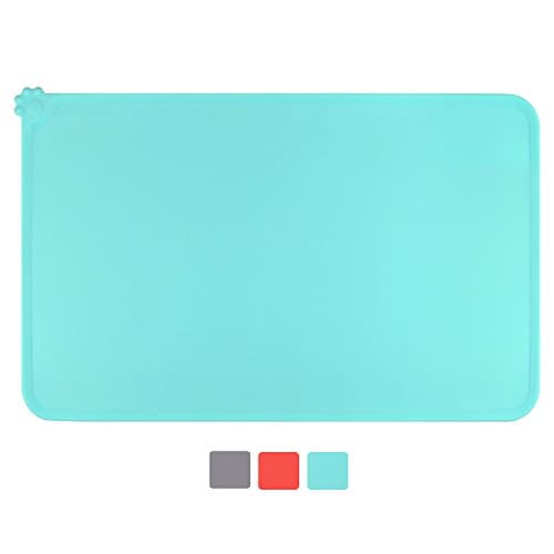 miaosun Pet Feeding Mat for Dogs and Cats-FDA Grade Silicone-Waterproof-Non Slip Pet Food Pad (biue)