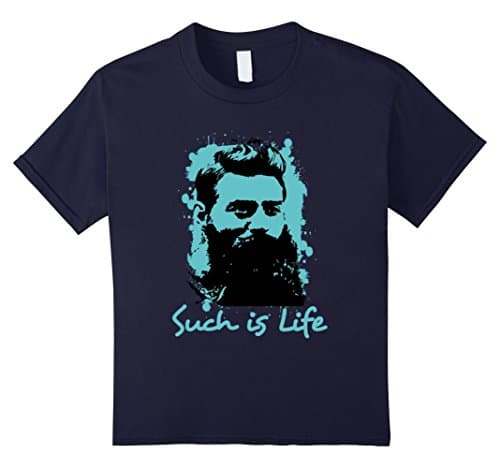 Kids Ned Kelly shirt, such is life bushrangers 12 Navy