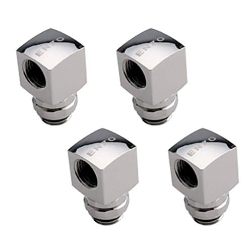 Enzotech G1/4" 90° Rotary Fitting, Chrome, 4-Pack