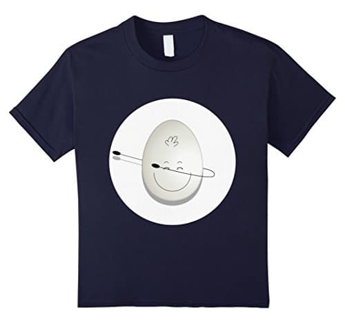 Kids Happy Easter Egg Dabbing T-Shirt Funny Emoji Dab Gift 6 Navy