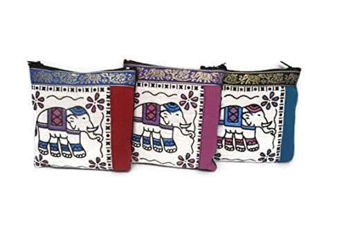 Gift Bundle of 3 NEW HANDY HOBO HIPPIE STYLE FABRIC BAG BEAUTY ELEPHANT PATTERN PURSUE MONEY FROM THAILAND