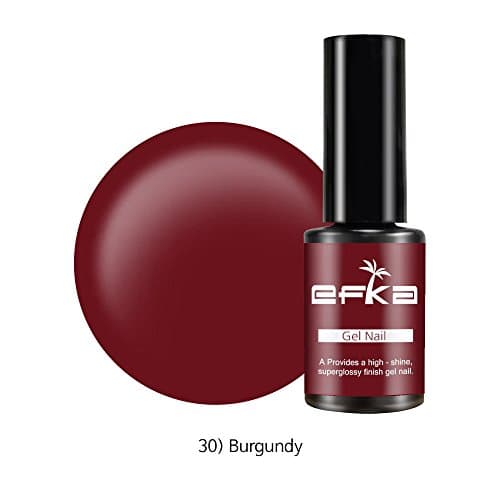 Color Gel by EFKA | UV LED Soak off Polish for Nail and Pedicure 50 Color 0.17oz/5ml (030 Burgundy)