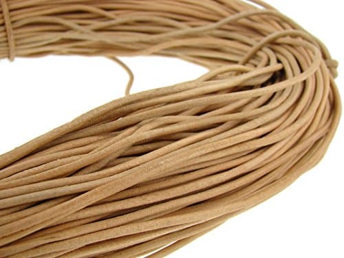 Round leather cord of 3 mm Colour: natural. Length: selectable., natural, 10 metres