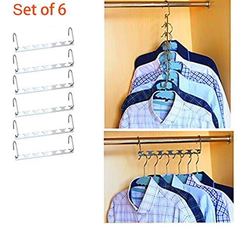 Prosvet Magic Hangers, Clothes Hangers Closet Clothing Organizer - Set of 6