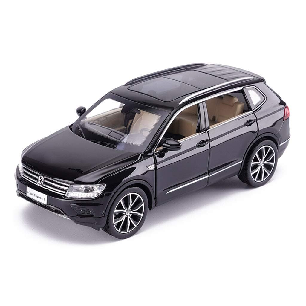 RFJJAL Ti-guan L Model Alloy Car Model, 1/32 Simulation Car Sound And Light Pull Back Children's Toy Car Model (Color : Black)