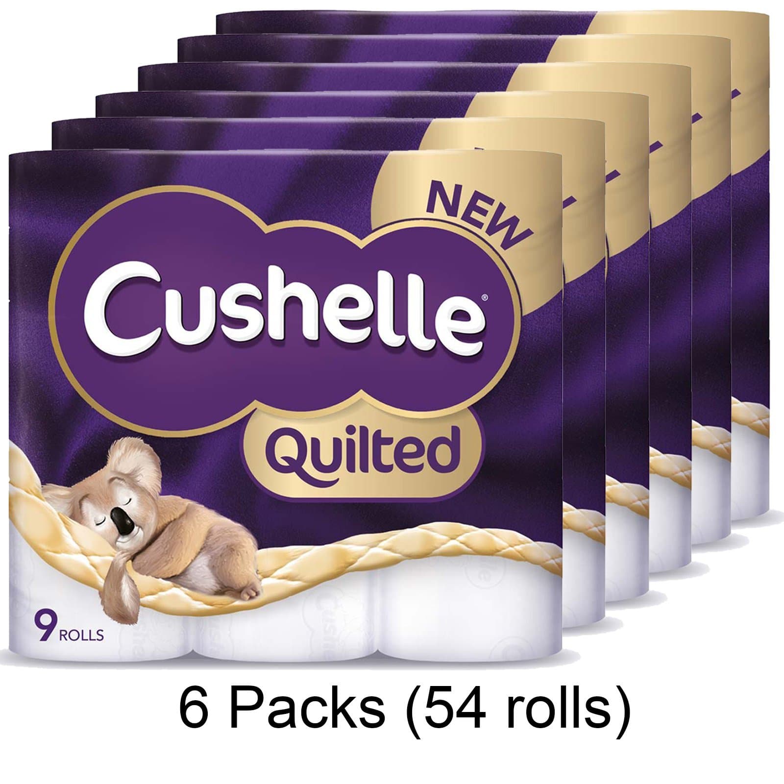 Cushelle Quilted 9 Roll Toilet Roll Tissue Paper (6 Packs (54 Rolls))