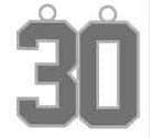 Number 30 SILVER PLATED Jersey Style Sports Necklace Charm Pendant #30 (0.8" Tall - Standard Size) Perfect For: Football, Baseball, Basketball, Soccer, Hockey, Softball, Volleyball, Lacrosse & More
