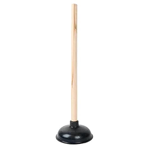 CCYY Rubber Toilet Plunger, Heavy Duty Cup, with Long Wooden Handle (18in), to Repair Clogged Toilets and Drain Pipes, Suitable for Domestic and Commercial Use