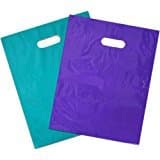 100 pack Glossy PURPLE & TEAL 9 x 12 Plastic Merchandise Bags, Retail, Favor, Event Goody Bag