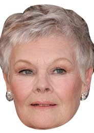 FoxyPrinting Judi Dench Bond Actress Celebrity Cardboard Party Face Mask Fancy Dress