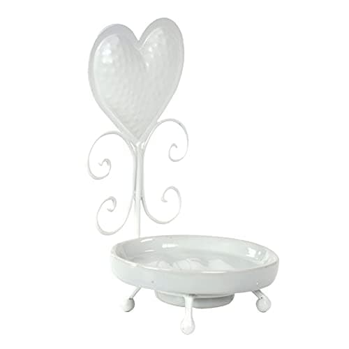 Vacchetti Giuseppe Soap Dish Metal Ceramic Heart White, Multicolour, Piccolo
