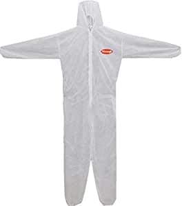 MICROSAFE XX-Large (2XL) White Boiler Suit Disposable Coverall CAT 3 Type 5 & 6 EC Certified 89/686/EEC