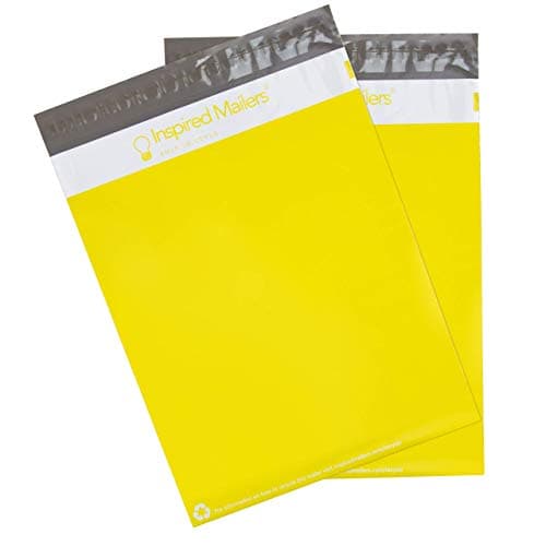 Inspired Mailers - Yellow Poly Mailers 10x13-100 Pack - Choose from Many Size and Color Options - 3.15mil Unpadded Shipping Envelopes (10x13, 100 Pack)