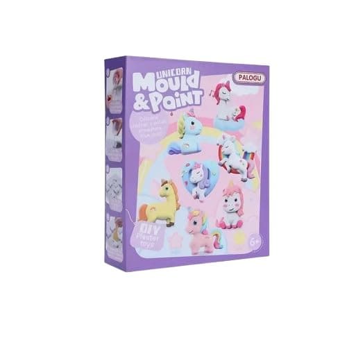 DIY Fridge Magnet Plaster Painting Kit for Kids, Mould and Paint Kits- Plaster Painting Art & Craft Set (Unicorn)