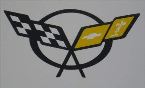 Corvette Accessories Unlimited, C5 Corvette Cross Flag Universal Emblem (Yellow) Decal