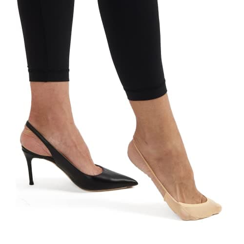 Flammi 6 Pairs Women Ball of Foot Cushion Socks Ultra Low Cut Liner Socks with Sling No Show Padded Half Socks for Heels