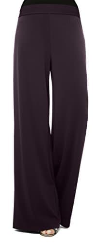 Kimberly James Wide-Leg Pant (Large, Eggplant)