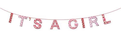 Taftan Fabric Garland It's a Girl 250cm (Pink)
