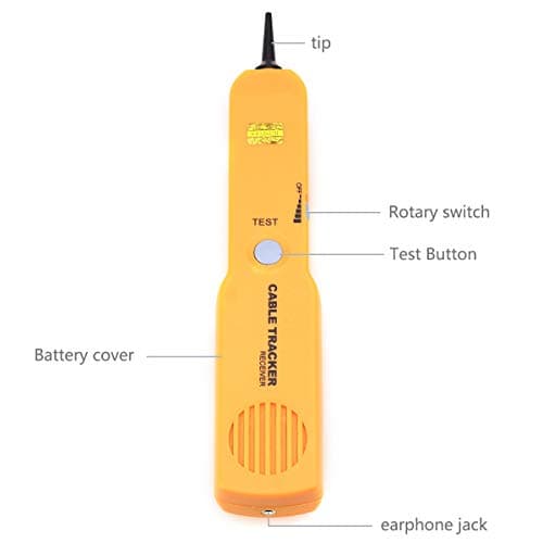 RJ11 Network Cable Tracker Line Finder Detector Tool (Yellow) linefinder Test, Measure & Inspect