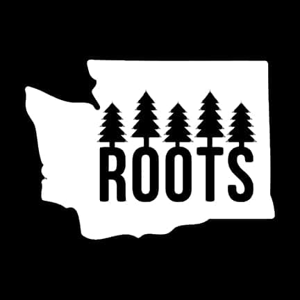 Roots Washington WA PNW Decal | Made in USA by Stick This! | Sticker for Car or Truck Windows, Laptop, Water Bottle, Tablets etc. | 5" x 3.5" | (White)