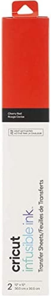 Cricut Infusible Ink Sheets - Sublimation Transfer Paper, (2) 12" x 12" Transfer Sheets & (2) Butcher Paper, Create Designs with Cricut Blanks, Compatible with Cricut Maker & Explore, Cherry Red