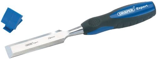 EXPERT 26MM WOOD CHISEL - Expert Quality, full length bevel edged blades manufactured from chrome vanadium steel hardened, tempered, finely ground and clear lacquer coated for corrosion protection. Impact-resistant soft grip polypropylene handles with striking caps. All blades have blade guards. Display packed.