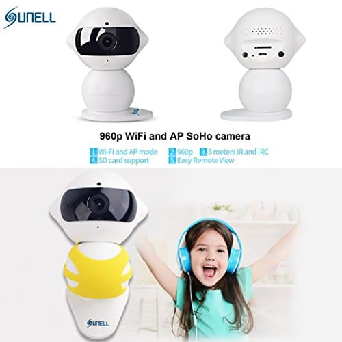 Surveillance Camera,EEDI New Mini 960P HD Wireless IP Camera P2P Night Vision Mini Robot WiFi Camera Indoor Home Security Surveillance Camera-White