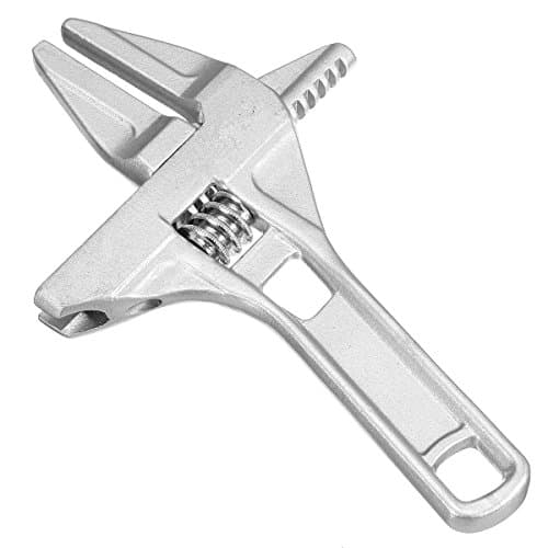 KISENG 200mm Mini Small Adjustable Spanner Wrench Short Shank Large Openings Ultra-Thin