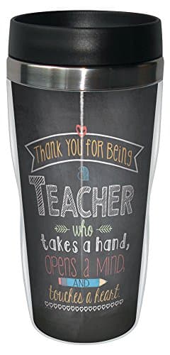 Tree-Free Greetings Jo Moulton Teacher Mind and Heart Travel Mug, Stainless Lined Coffee Tumbler, 16-Ounce, Gift for Teacher Appreciation Week