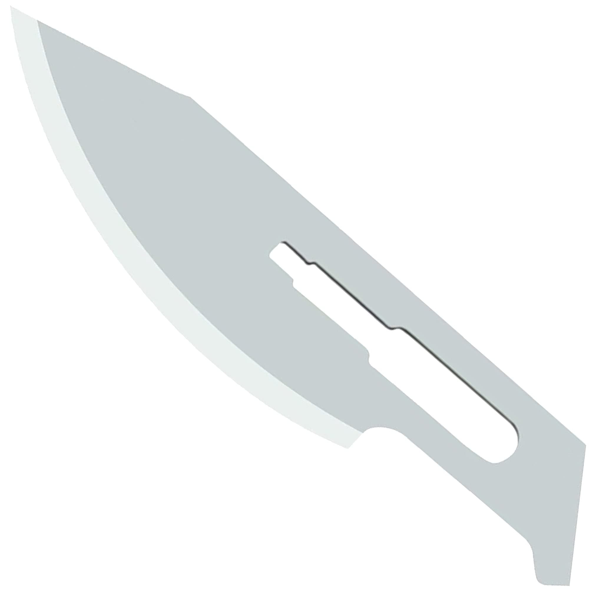 Scalpel Blades Sterile High Carbon Steel Dermablade, # 24 Surgical Blades for Dermaplaning, Individually Wrapped Box of 100 Pcs + # 4 Scalpel Handle