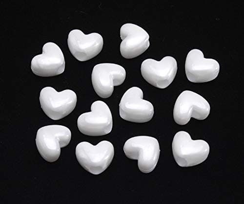 Pony Beads, White, 06277-1-135 Heart Pearl, 11 mm