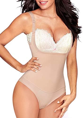 Eleady Womens Full Body Shaper Waist Trainer Underbust Corset Cincher Open Bust Shapewear Tummy Control Bodysuit