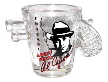 Al Capone Pistol Shot Glass, Capone Gun Shot