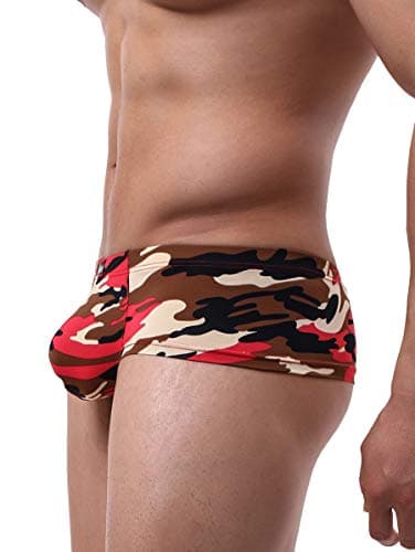 iKingsky Men's Camouflage Cheeky Boxer Briefs Sexy Mini Cheek Thong Underwear Stretch Brazilian Back Mens under Panties