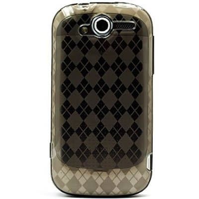 Flexi Gel SKin TPU Glove with SMOKE PLAID CHECKERED Design Soft Cover Case for HTC MYTOUCH 4G HD 2010 EMERALD (T-MOBILE) [WCE650]