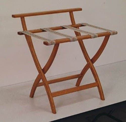 Wooden Mallet Wallsaver Luggage Rack With Tapestry Webbing Medium Oak Lr4-Motap