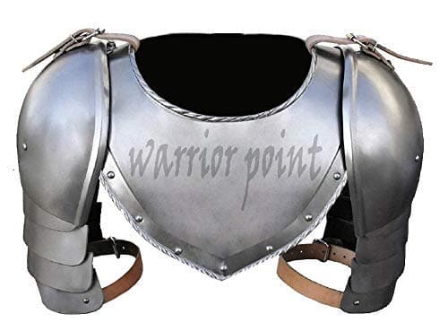 warrior point Medieval Iron Gorget Spaulders Arm Shoulder Set Viking Crusader Pauldrons Armor