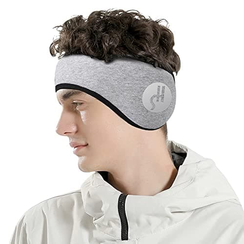 Ear Warmer Headband, Fleece Ear Muffs for Men Women Reflective Earmuffs Adjustable Ear Covers of Running Cycling