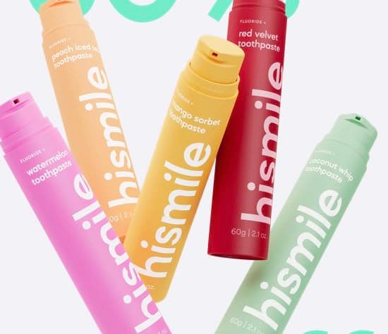 Hismile Toothpaste Bundle Watermelon, Mango Sorbet, Peach Iced Tea, Coconut Whip and Red Velvet