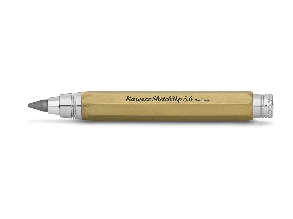 Kaweco SKETCH UP Clutch Pencil 5.6 mm 5B Brass with Lead Refill I Pencil 10.5 cm