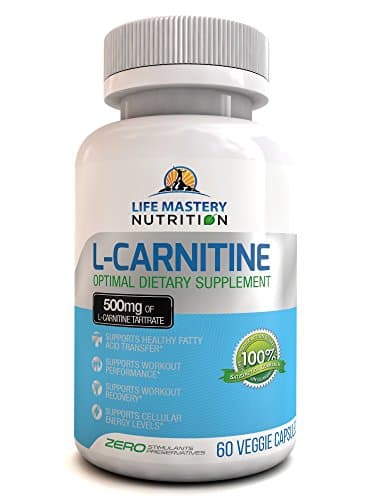 L-Carnitine - L-Tartrate 500mg Powder Capsules High Potency - Best Pure Essential Amino Acids - USA Made - Enhance Workout Performance and Recovery