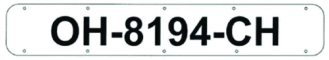 BERNARD ENGRAVING Registration Plate White, Pair