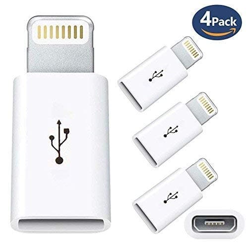 CLASSICO Tynub™ Micro USB to 8 Pin Charger Converters Compatible for iPhone X 5 5S Se 5C 6 6S 7 8 Plus iPad iPod (Pack of 4)