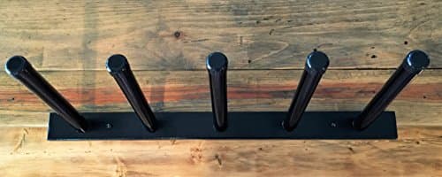 Sportify 24" Wall Mounted Rack for Jump Rope, Exercise Tubing, Bands, Mats, Bolsters for Gyms, Schools, Homes etc. Black Finish. Mounting Hardware Included.