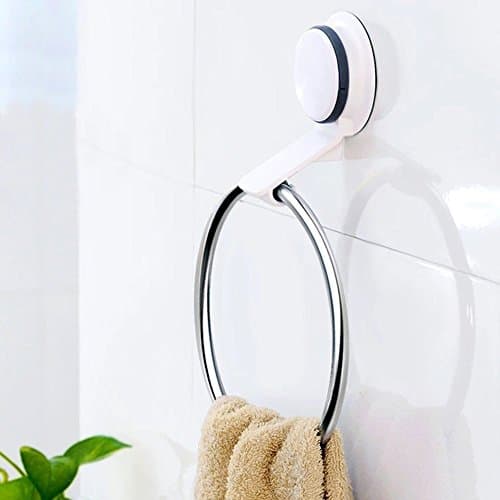 Gaoyu Kitchen Bathroom Suction Cup Adhesive Stainless Steel ABS+Plastic Towel Ring - NO TOOLS REQUIRED