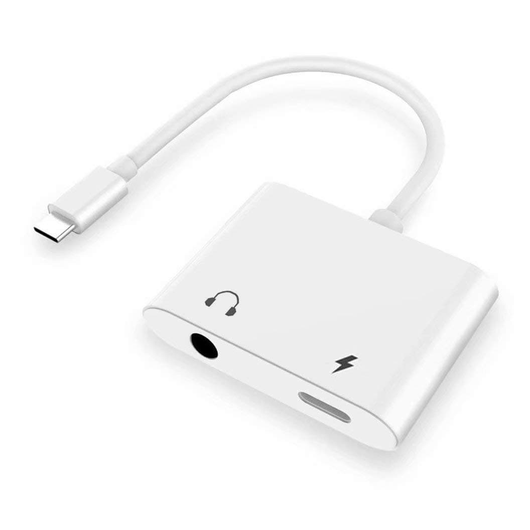 3.5mm Adaptor Listen to Music Charging 2 in 1 Connector Cable Earphone Dongle Splitter Charger Support 10.3 Above