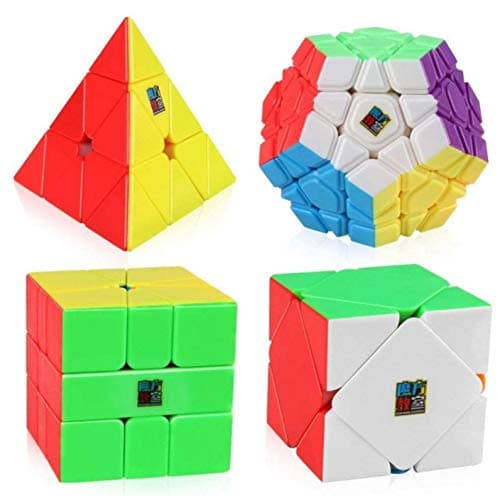 ALISSA Speed Cube Bundle, Moyu Mofang Jiaoshi Megaminx Pyramid Skewb Square