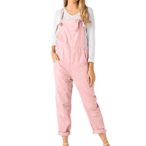 Women Loose Dungarees Long Pockets Rompers Jumpsuit Pants Playsuit Overalls